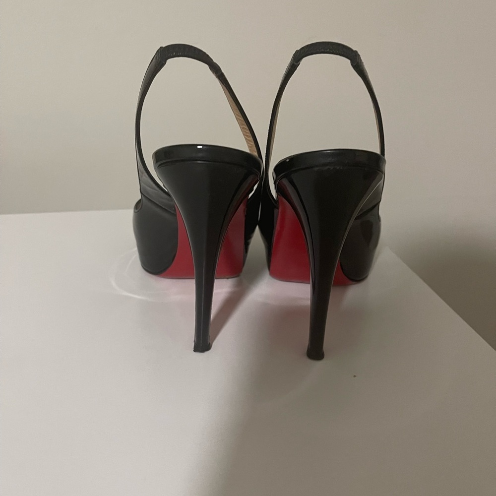 christian louboutin black sling back pumps